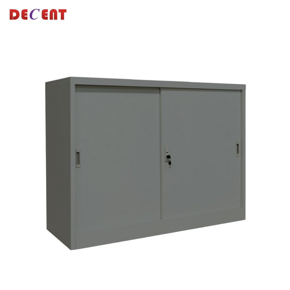 ตู้เอกสารเหล็กบานเลื่อน DECENT รุ่น M1-4 สีเทา ทึบเตี้ย 120 ซม.